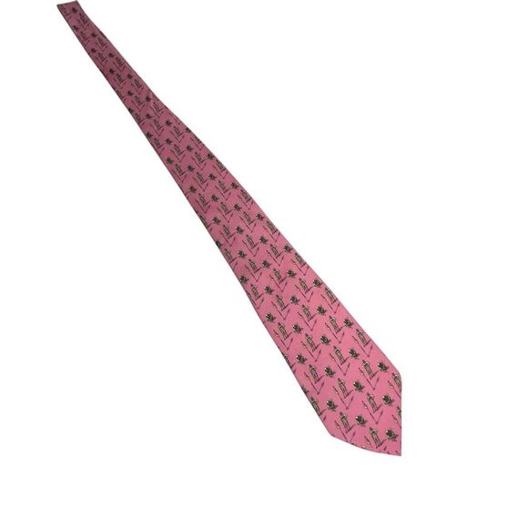 Polo Ralph Lauren Men's Pink Silk Tie Golf Theme Geometric Pattern - Picture 5 of 13